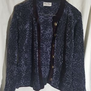 Lan Knits of Vermont loomed purple sweater